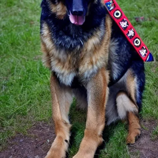 Image similar to a humanoid german shepherd posing as a eagle scout. pinterest, 4 k.