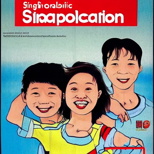 Prompt: a 1 9 9 0 s singaporean public education poster