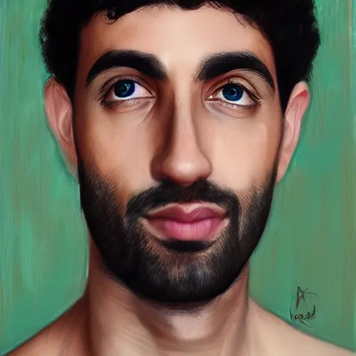 Image similar to photo realistic portrait of emad mostaque