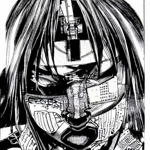 Image similar to cyberpunk hacker pen and ink illustration by tatsuki fujimoto manga panel