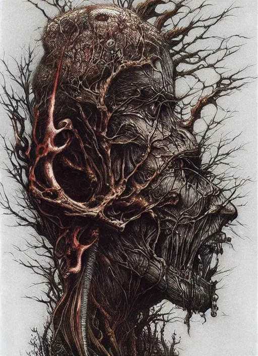 Image similar to a side view of spirit of bever, highly detailed, art by Ayami Kojima, Beksinski, Giger