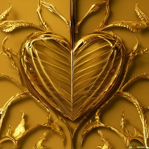 Prompt: Glass-Cast Heart, gilt-leaf winnower, beings of astonishing structure, high detail, cinematic, cgsociety 8k