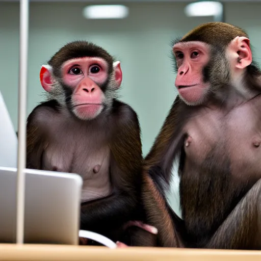 Image similar to monkeys as employees in the cubical offices