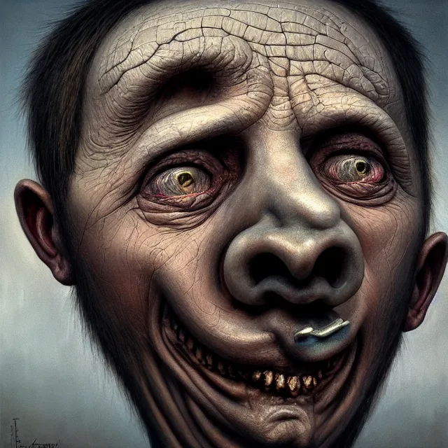 Image similar to gediminas pranckevicius | close up portrait of a the death in the sinister valley of despair, one mouth, one nose, two eyes, oil painting by tomasz jedruszek, cinematic lighting, pen and ink, intricate line, hd, 4 k, million of likes, trending on artstation