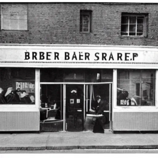 Image similar to a barber shop in the 1 9 5 0,