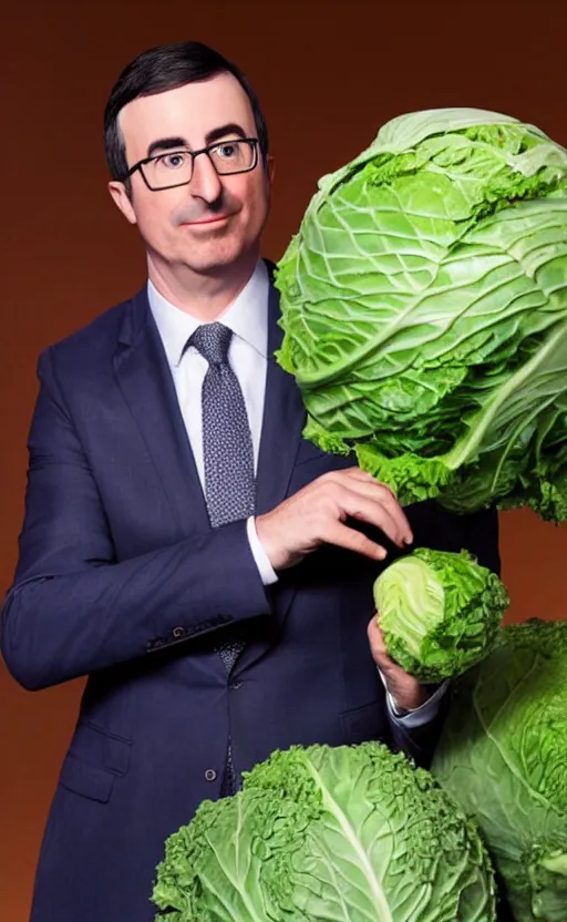 Image similar to john oliver throwing a cabbage