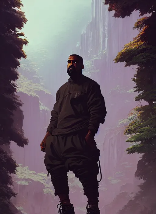 Prompt: highly detailed portrait kanye west posing gta v stephen bliss unreal engine fantasy art by greg rutkowski loish rhads ferdinand knab makoto shinkai lois van baarle ilya kuvshinov rossdraws tom bagshaw global illumination radiant light detailed intricate environment