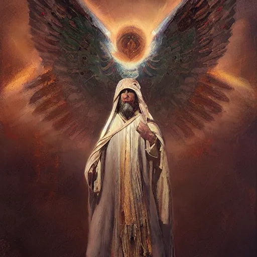 Prompt: biblically accurate seraphim, oil painting, by Greg Rutkowski