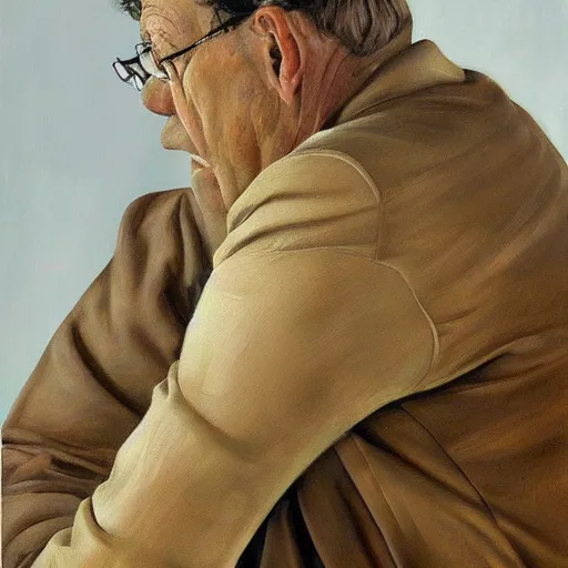 Image similar to high quality high detail painting by lucian freud, hd, portrait of gustavo fringe