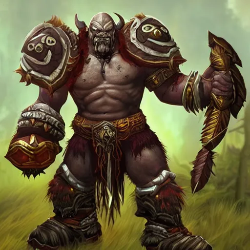 Image similar to epic world of warcraft orc warrior chief, extremely detailed, wow, cinematic