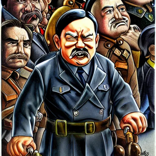 Prompt: Hitler dwarf, super detailed highres paining by Akira Toriyama