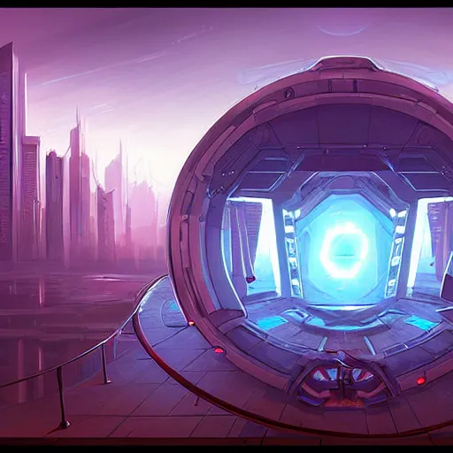 Image similar to cyberpunk circular ring structure, by andreas rocha