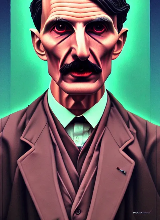 Prompt: hyper detailed ultra sharp nikola tesla photorealistic portrait, triumphal celebratory aesthetic, masterpiece, elite, illustration, art by sachin teng, felix englund, organic matte painting, emerald color palette, hard edges, graffiti, street art 8 k