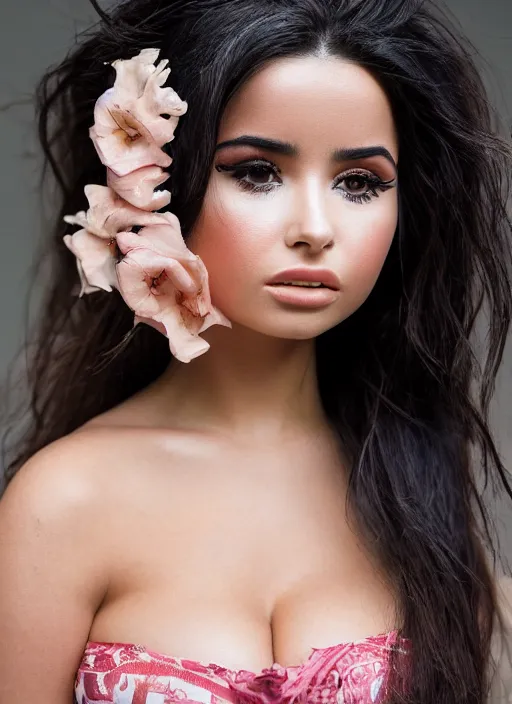 Image similar to portrait of demi rose wearing longyi, by francis giancobetti, natural light, detailed face, canon eos c 3 0 0, ƒ 1. 8, 3 5 mm, 8 k, medium - format print, full body shot