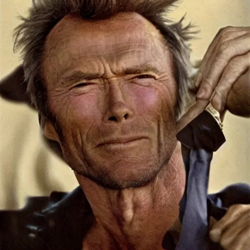 Image similar to clint eastwood made of marijuana