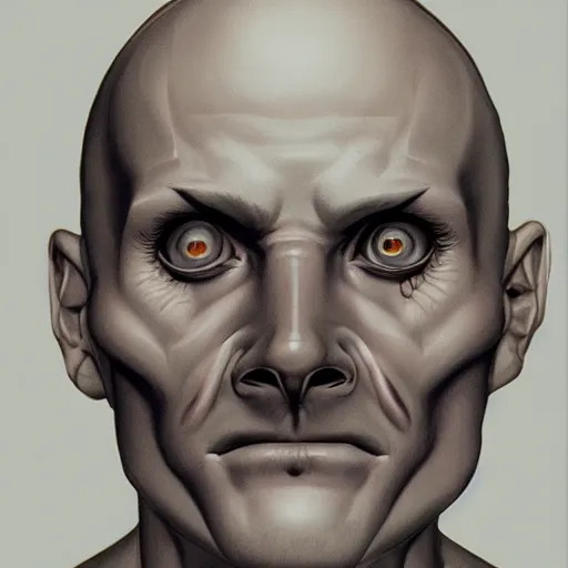 Image similar to hannibal lector, in the style of gerald brom, symmetry, smooth, sharp focus, semi - realism, intricate detail