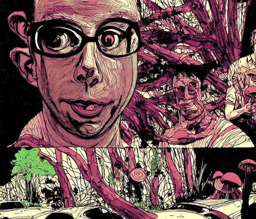 Image similar to todd solondz tripping on mushrooms and becoming god | vivid colors : storyboard, realistic. by gabriel hardman, joe alves, j. todd anderson, chris bonura. cinematic atmosphere, detailed and intricate, perfect anatomy