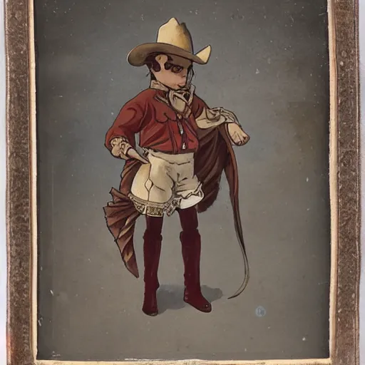 Prompt: cowboy, magical girl, 19th century