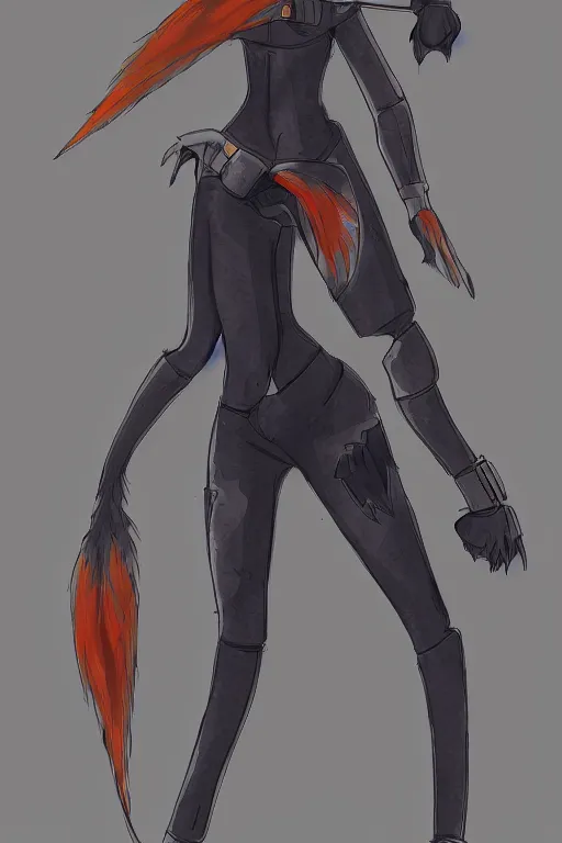 Image similar to a fox fursona, trending on artstation, by kawacy, furry art, digital art, cyberpunk