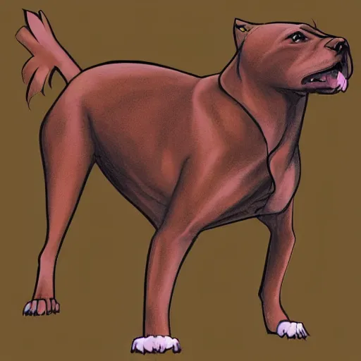 Prompt: a sonic oc based off of a brown pitbull, rennaisance painting, digital art, furry, elegant, brown fur, pitbull, bulky, sonic oc