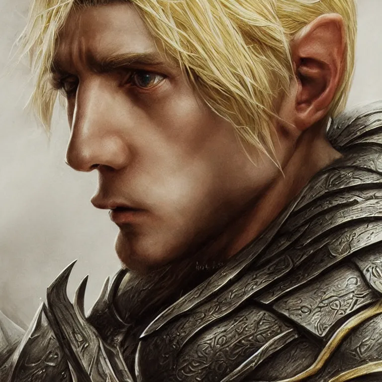 a close up realistic portrait of a blonde man with a, Stable Diffusion