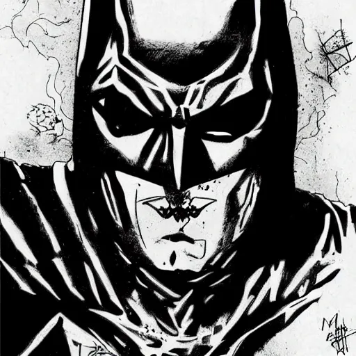 Image similar to grunge drawing of batman by mrrevenge, horror-themed, detailed, elegant, intricate