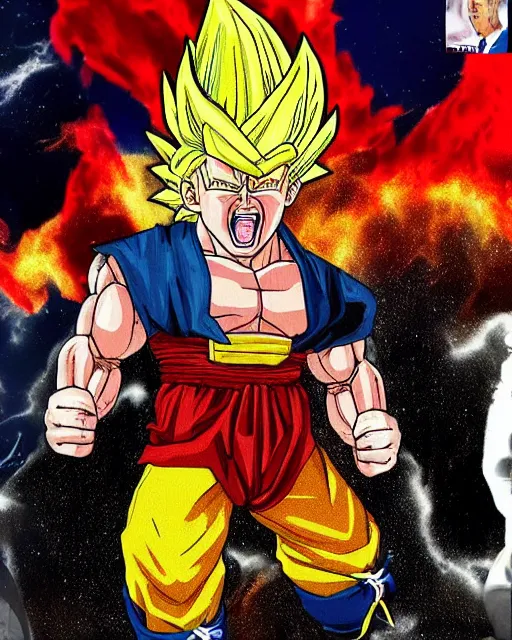 Image similar to super saiyan donald trump