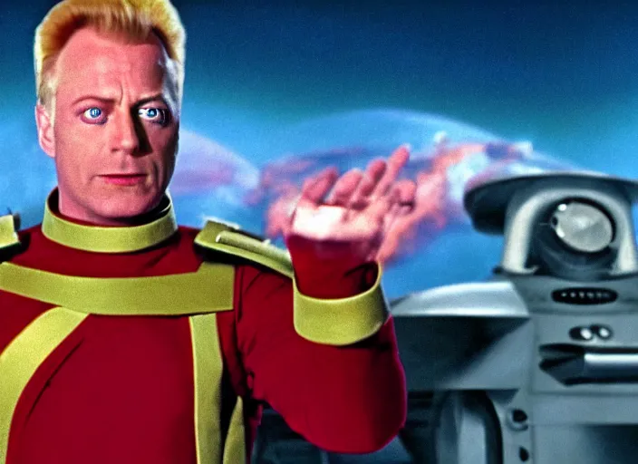 Prompt: film still of zapp brannigan in the scifi movie, 4 k