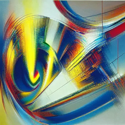 Image similar to abstract art representing momentum, oil painting by john berkey and gabriel dawe, masterwork