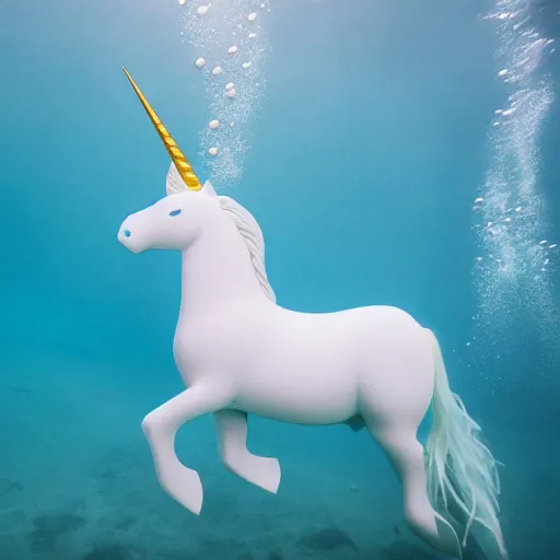 Prompt: an underwater unicorn