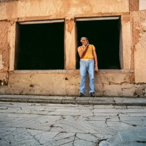 Image similar to portra 800 street photography in ancient Rome