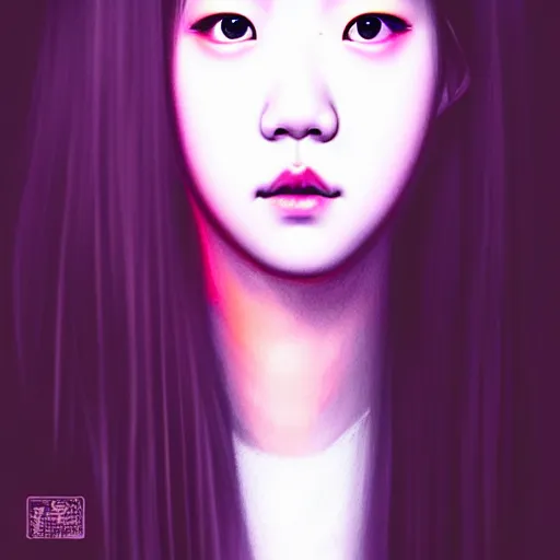 Image similar to jisoo of blackpink, hyperrealistic portrait, bladerunner street, by justine florentino, fantasy art, photo realistic, dynamic lighting, artstation, poster, volumetric lighting, very detailed face, intricate complexity, 8 k, award winning