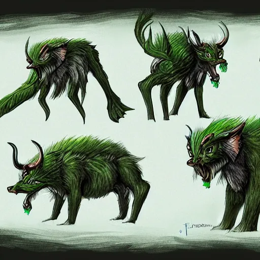 Image similar to digital concept art of forest sprites, detailed, creature bestiary