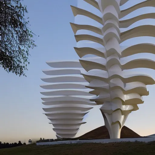 Image similar to 3d printed building, by calatrava