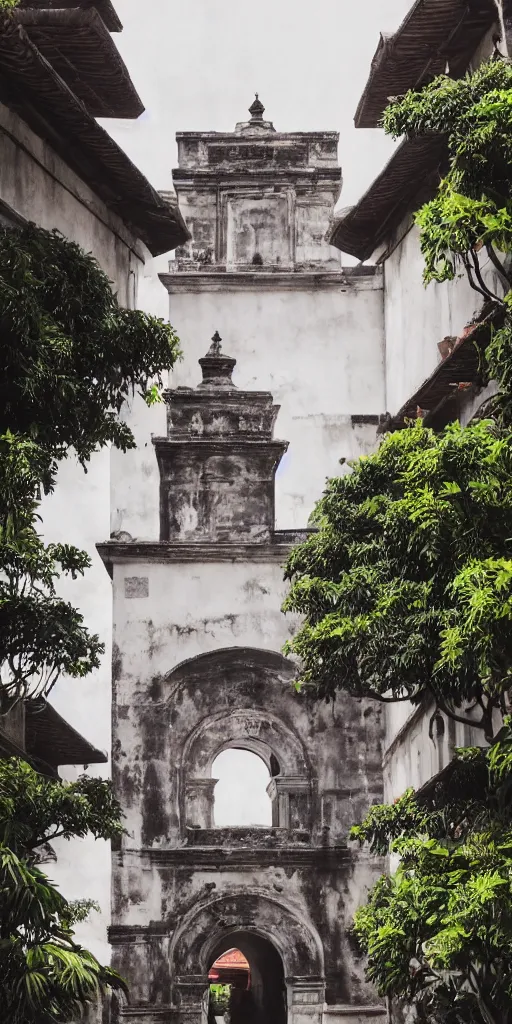 Prompt: Beautiful old city of Fort Santiago, Manila, Philippines, magical summer, trending on artstation, 50mm, by Noah Bradley