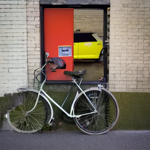 Prompt: parking for bicycles rietveld style