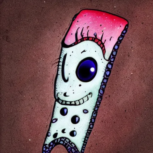 Image similar to a photo of a poptart by tim burton