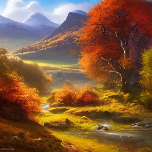 Image similar to beautiful autumnal scottish valley view by tyler edlin