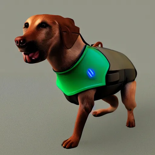 Prompt: cyborg dog hi resolution details