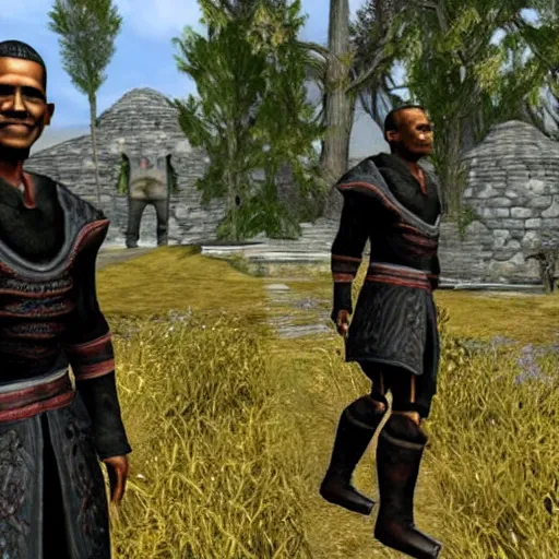 Image similar to barack obama in elder scrolls oblivion