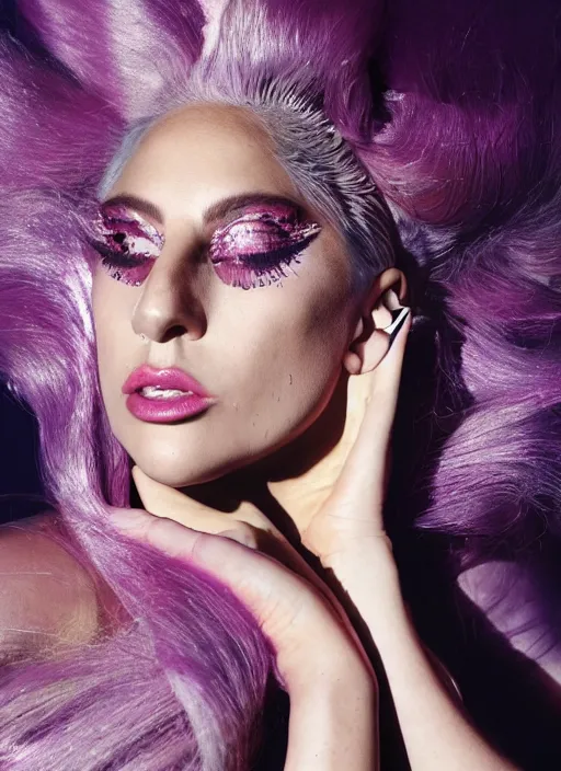 Image similar to lady gaga photoshoot by nick knight editorial studio lighting Highly realistic. High resolution. Highly detailed. Dramatic. 8k.4k.