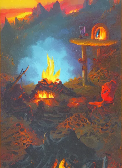 Image similar to cozy camp fire by paul lehr