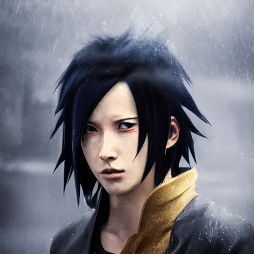 Image similar to Sasuke uchiha in real life, face centered portrait, Confident, fog, rain, volumetric lighting, beautiful, golden hour, sharp focus, ultra detailed, cgsociety by Leesha Hannigan, Ross Tran, Thierry Doizon, Kai Carpenter,Ignacio Fernández Ríos