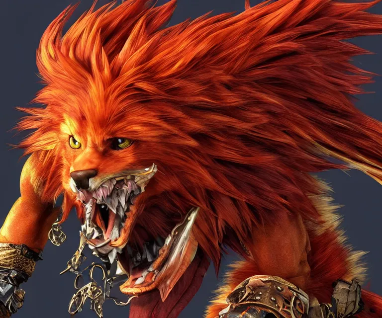 Prompt: phoenix red xiii, final fantasy, video game, highly detailed