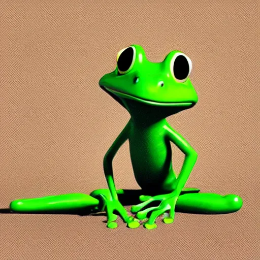 Image similar to frog in the style of pixar movie