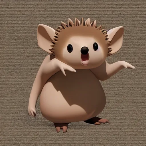 Image similar to cute hedgehog in the style of goro fujita