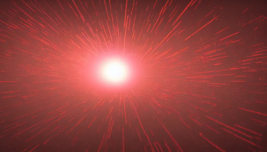 Image similar to glowing emissive particle simulation rendering, redshift, octane