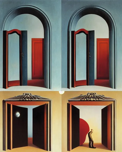 Image similar to doors to change by carrington, bosch, dali, barlowe, magritte