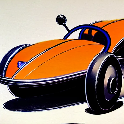 Image similar to concept art of a car with a sidecar, painted by syd mead, high quality