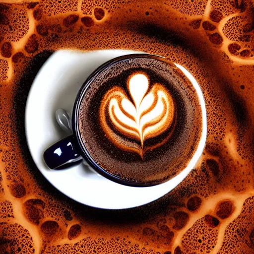 Image similar to coffee foam fractal, photograph